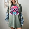 Adorable Book Lover Octopus With Reading Glasses Cute Women's Comfort Colors T-Shirt Berry