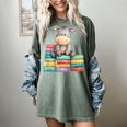 Adorable Donkey With Heart Sitting On Colorful Book Stack Women's Comfort Colors T-Shirt Berry
