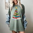 Book Christmas Tree Xmas Lights Book Lover Teacher Librarian Women's Comfort Colors T-Shirt Berry