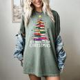 All Booked For Christmas Book Christmas Tree Lights Women's Comfort Colors T-Shirt Berry
