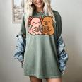 Capybara Axolotl Kawaii Kids Anime Book Lover Reading Women's Comfort Colors T-Shirt Berry