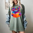 Cat Book Shirt Colorful Cat Reading Book Women's Comfort Colors T-Shirt Berry Cat Book Shirt Colorful Cat Reading Book Women's Comfort Colors T-Shirt Berry