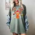 Christmas Librarian Reindeer Xmas Book Teachers Love Reading Women's Comfort Colors T-Shirt Berry