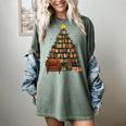 Christmas Tree Bookshelf Book Lover Library Women's Comfort Colors T-Shirt Berry