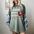 I Closed My Book To Be Here Ugly Christmas Sweater Women's Comfort Colors T-Shirt Berry I Closed My Book To Be Here Ugly Christmas Sweater Women's Comfort Colors T-Shirt Berry