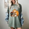 Coffee Cats & Books Lover For Women & Girls Coffee Women's Comfort Colors T-Shirt Berry