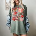 Coquette Teacher School Supplies Bows Books Globe Apple Cute Women's Comfort Colors T-Shirt Berry