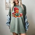 Cozy Gingerbread Christmas Reading Book Xmas Snowflakes Fall Women's Comfort Colors T-Shirt Berry