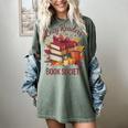 Cozy Readers Book Society Fall Autumn Floral Pumpkin Season Women's Comfort Colors T-Shirt Berry