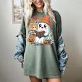 Cute Cozy Ghost Reading With Cat Book Lover Autumn Fall Women's Comfort Colors T-Shirt Berry Cute Cozy Ghost Reading With Cat Book Lover Autumn Fall Women's Comfort Colors T-Shirt Berry