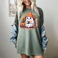 Cute Ghost Drinking Coffee Halloween Reading Book Retro Women's Comfort Colors T-Shirt Berry Cute Ghost Drinking Coffee Halloween Reading Book Retro Women's Comfort Colors T-Shirt Berry