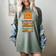 Cute Orange Tabby Cat Reading On Pile Of Books Women's Comfort Colors T-Shirt Berry Cute Orange Tabby Cat Reading On Pile Of Books Women's Comfort Colors T-Shirt Berry