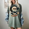Cute Panda Reading Book Under Moon Bookworm Coffee Lover Women's Comfort Colors T-Shirt Berry