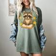 Cute Raccoon Reading Book Flowers Floral Women's Comfort Colors T-Shirt Berry