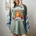 Easily Distracted By Cats And Books Book Lover Cat Women's Comfort Colors T-Shirt Berry Easily Distracted By Cats And Books Book Lover Cat Women's Comfort Colors T-Shirt Berry