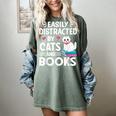 Easily Distracted By Cats And Books Cute Cat And Book Lovers Women's Comfort Colors T-Shirt Berry Easily Distracted By Cats And Books Cute Cat And Book Lovers Women's Comfort Colors T-Shirt Berry