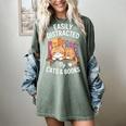 Easily Distracted By Cats And Books Cute Cat Sleeping Girls Women's Comfort Colors T-Shirt Berry