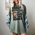 Easily Distracted By Cats And Books Lovers Reading Women's Comfort Colors T-Shirt Berry Easily Distracted By Cats And Books Lovers Reading Women's Comfort Colors T-Shirt Berry