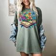 Enchanted Open Book With Blooming Flowers Women's Comfort Colors T-Shirt Berry Enchanted Open Book With Blooming Flowers Women's Comfort Colors T-Shirt Berry
