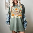 Fall In Love With Reading Book Autumn Pumpkins And Teachers Women's Comfort Colors T-Shirt Berry