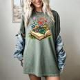 Floral Book Bloom Wildflowers Literature Nature Fantasy Women's Comfort Colors T-Shirt Berry