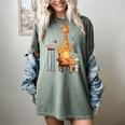 Giraffe Reading Tea Books Coffee Book Lover Graphic Women's Comfort Colors T-Shirt Berry