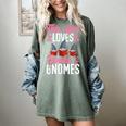 This Girl Loves Books And Gnomes Gardener Dwarf Garden Gnome Women's Comfort Colors T-Shirt Berry