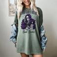 Good Girls Read Bad Books Sarcastic Skeleton Goth Skull Women's Comfort Colors T-Shirt Berry
