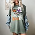 Halloween Teacher Women Cute Reading Ghost Read More Books Women's Comfort Colors T-Shirt Berry