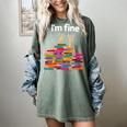 I'm Fine Reading Books Reader Book Lover Librarian Women's Comfort Colors T-Shirt Berry