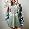 Introvert Socially Drained Battery Women's Comfort Colors T-Shirt Berry