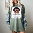 Just a Girl Who Loves Books Messy Bun Black Women Reading Women's Comfort Colors T-Shirt Berry
