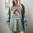 Kawaii Cat And Books Just A Girl Who Loves Both Women's Comfort Colors T-Shirt Berry Kawaii Cat And Books Just A Girl Who Loves Both Women's Comfort Colors T-Shirt Berry