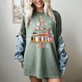 Library Books Christmas Tree Teacher Xmas Snowflake Women's Comfort Colors T-Shirt Berry