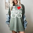 I Love Nerds I Heart Nerds For Science Book Knowledge Geeks Women's Comfort Colors T-Shirt Berry