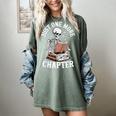 One More Chapter Skeleton Reading Books Lovers Readers Women's Comfort Colors T-Shirt Berry