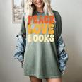 Peace Love Books Men Women Women's Comfort Colors T-Shirt Berry