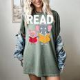 Pig Elephant Reading Cute Book Lover Bookworm Boys Girls Kid Women's Comfort Colors T-Shirt Berry