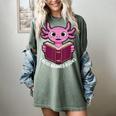 I Read Banned Books Axolotl Reading Women's Comfort Colors T-Shirt Berry