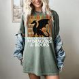 Reading Dragon Easily Distracted By Dragons And Books Women's Comfort Colors T-Shirt Berry Reading Dragon Easily Distracted By Dragons And Books Women's Comfort Colors T-Shirt Berry