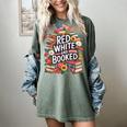 Retro Floral Red & Booked Library Reading 4th Of July Women's Comfort Colors T-Shirt Berry
