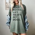 Retro Gym Book Lover Read Books Lift Heavy Pet Dogs Women's Comfort Colors T-Shirt Berry