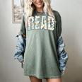 Retro Read Floral Reading Bookworm Librarian Book Lover Women's Comfort Colors T-Shirt Berry