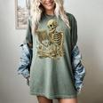 Skeleton Book Floral Skull Halloween Teacher Costume Women's Comfort Colors T-Shirt Berry