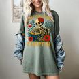 Skeleton Read Book Just One More Chapter Floral Book Lover Women's Comfort Colors T-Shirt Berry