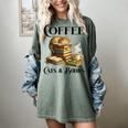 Sleeping Cat And Books With Coffee Lover Women's Comfort Colors T-Shirt Berry