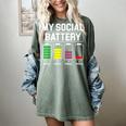 My Social Battery Introverted Low Energy Antisocial Women's Comfort Colors T-Shirt Berry