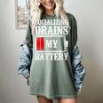 Socializing Drains My Battery Introvert Women's Comfort Colors T-Shirt Berry Socializing Drains My Battery Introvert Women's Comfort Colors T-Shirt Berry