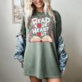 Teach Inspire Grow Everyday Read Your Heart Out Valentine Book-Themed Small Women's Comfort Colors T-Shirt Berry