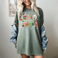 Teacher Read More Books Christmas Reading Bookworm Librarian Women's Comfort Colors T-Shirt Berry